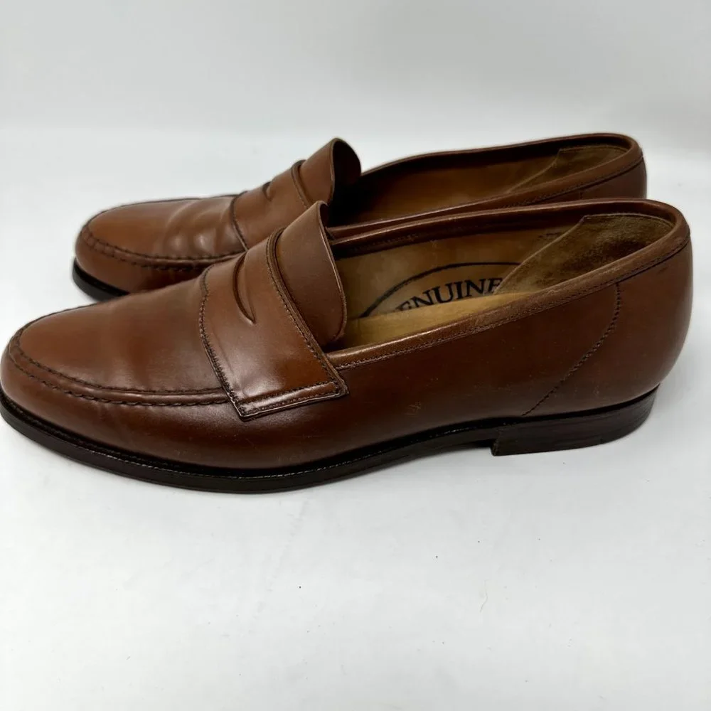Crockett & Jones GENUINE CORDOVAN penny loafers shoes Size 9 E leather shoe Tree - Picture 12 of 15